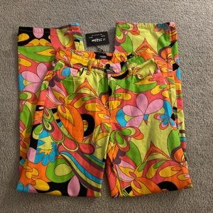 VINTAGE GEOMETRIC PRINT SLOUCHY PRINTED JEANS